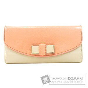 Chloe ribbon long Wallet coin calfskin leather